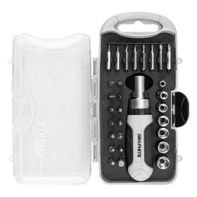   30 db-os bitkészlet és precíziós bit mágneses racsnis tartóval, 115 mm.