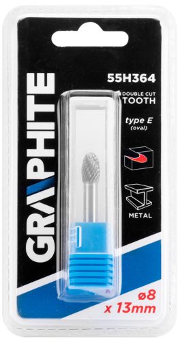 HM fémvágó, E típus (ovális), 8 x 13 mm, szár 6 x 45 mm