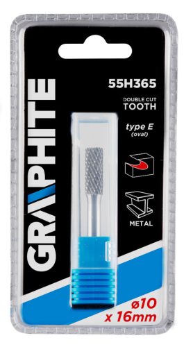 HM fémvágó, E típus (ovális), 10 x 16 mm, szár 6 x 45 mm