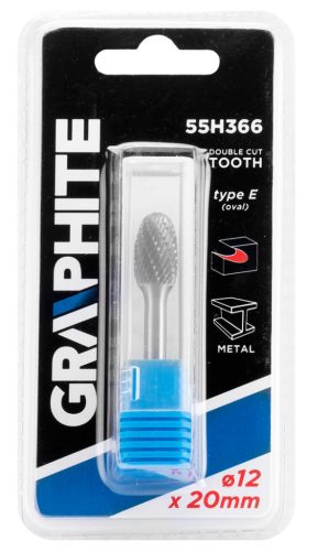 HM fémvágó, E típus (ovális), 12 x 20 mm, szár 6 x 45 mm