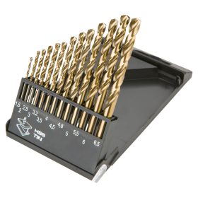 HSS-TiN fémfúrófejek 1,5-6,5 mm, 13 darabos készlet