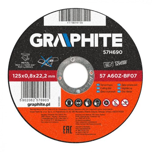 Graphite 57A60Z-BF07 125 x 0,8 x 22,2 mm-es vágókorong fémhez