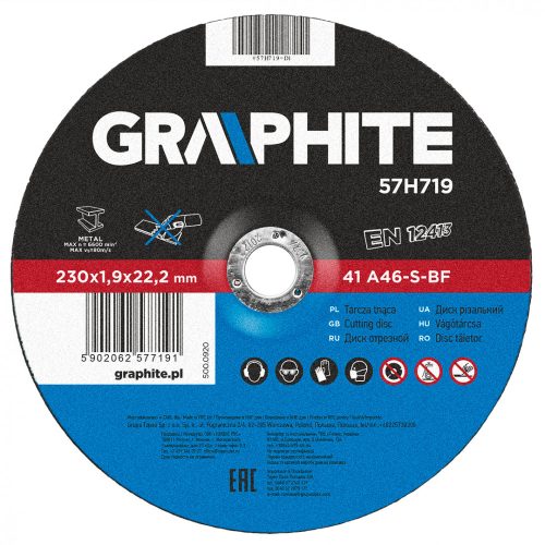 Graphite 41 A46-S-BF 230 x 1,9 x 22,2 mm-es vágókorong fémhez