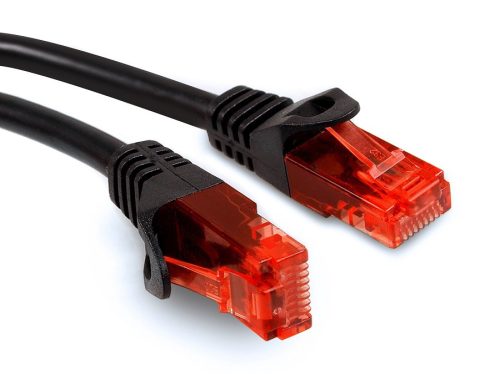 Vezeték, kábel, patchcord, UTP Maclean, plug-to-plug, Cat6, 1m, fekete, MCTV-740