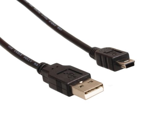 Maclean MCTV-749 Nagy sebességű adatkábel, USB 2.0 A - Mini / B 5 tűs, 3 m, fekete