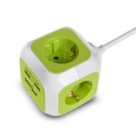   GreenBlue GB118G MagicCube 2xUSB 3xPlug 1,4m Hálózati elosztó