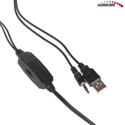 6W USB kék és fekete Audiocore AC865 B számítógép hangszórók