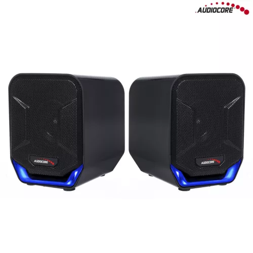 6W USB kék és fekete Audiocore AC865 B számítógép hangszórók