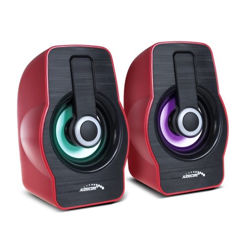 Számítógépes hangszórók 6W USB Fekete/Vörös Audiocore AC855 R