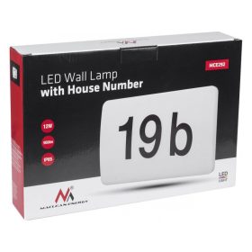   Maclean LED lámpa, házszám, alkonyérzékelővel, fehér, 12W, IP65, semleges (4000K), 950lm, MCE292 W