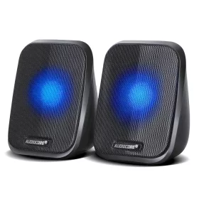   Számítógépes hangszórók 6W USB minijack Fekete Audiocore AC835 LED