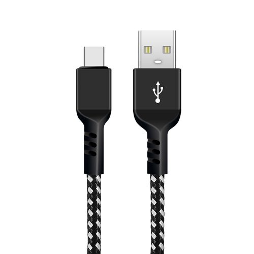 USB-C Maclean kábel, támogatja a gyorstöltést, adatátvitelt, 2,4A, 5V / 2,4A, fekete, 1 m hosszú, MCE471