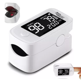   PR-870 orvosi pulzoximéter, Promedix, LED kijelző, 25-50 mA, 57 x 30 x 31 mm, fehér/fekete
