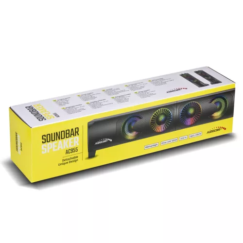 Audiocore 3Wx2 soundbar számítógép hangszórók, LED, USB 5V, vonalbemenet, AC955