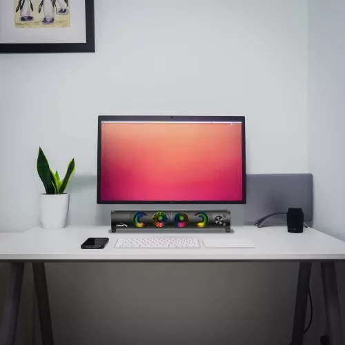 Audiocore 3Wx2 soundbar számítógép hangszórók, LED, USB 5V, vonalbemenet, AC955