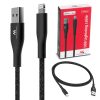 MFi USB Lightning kábel Apple (iPhone / iPod / iPad készülékekhez) Maclean, 2.4A, 1m, fekete, MCE845B