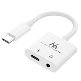   USB típusú C adapter, 3,5 mm-es jack, PD, Maclean MCTV-848, fehér