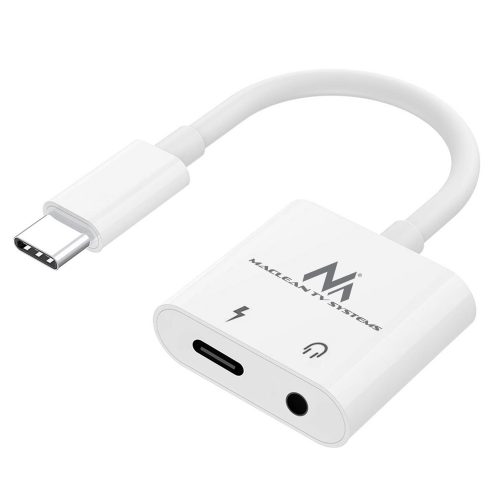 USB típusú C adapter, 3,5 mm-es jack, PD, Maclean MCTV-848, fehér