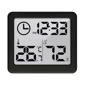 Hőmérő és higrométer óra funkcióval, fehér, GB384B