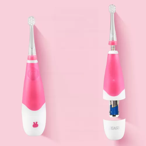 SEAGO szónikus fogkefe gyerekeknek, rózsaszín, 1xAAA 1.5V (nem tartozék), 4 fej, SG-902 Pink
