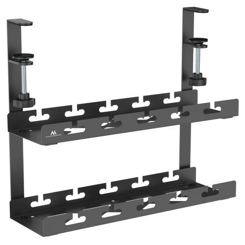 Maclean asztal alatti kábelrendező, max. terhelés 5 kg, 2 szint, fekete, MC-104 B