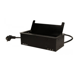 ORNO Schuko bútorlapba építhető Foglalat készlet, 230 V, 2 x USB 2.1 A, 2 LAN port, 2500 W, 1,5 m kábel, porkefe, fekete