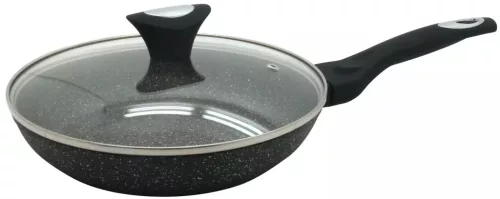 Serpenyő fedővel, alumínium, szürke márvány, átmérő 28cm Klausberg