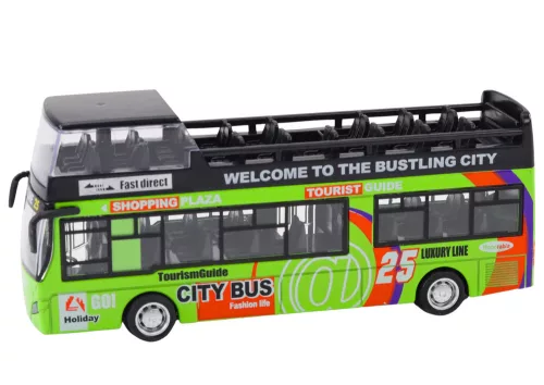 Emeletes turistabusz 1:32 Nyitóajtós Zöld