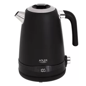   ADLER AD 1295b acél elektromos vízforraló LCD kijelzővel és hőmérséklet-szabályozással, 1,7l, 2200W, Fekete