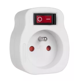   Maclean egyszerű aljzat, Kapcsolóval, MCE13, 3500 W, Fehér, Piros