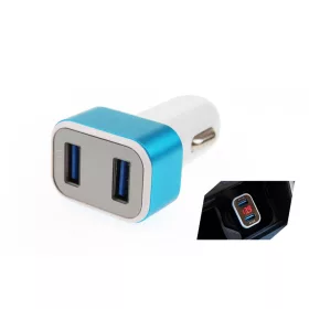   01028 2xUSB autós töltő + akkumulátor feszültség teszter Teszt-04
