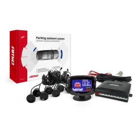   AMiO tolatóradar grafikus LED kijelzővel 8 db fekete 22 mm-es szenzorral