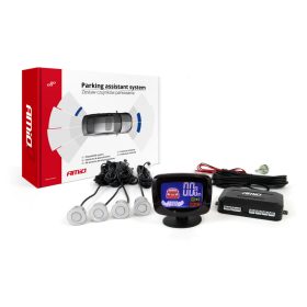 AMiO tolatóradar készlet grafikus led 4 érzékelő ezüst