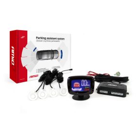 AMiO tolatóradar készlet grafikus LED 4 érzékelő fehér