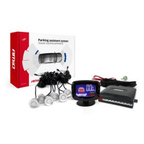   AMiO tolató radar készlet grafikus LED 8 érzékelő ezüst színű