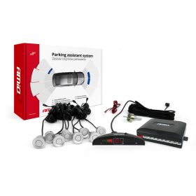 AMiO tolató radar készlet led 8 érzékelő ezüst