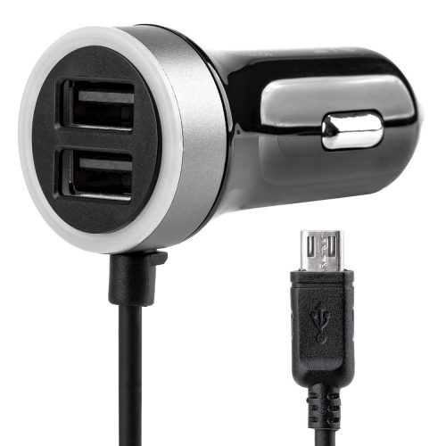 Autós töltő pch pro-01 microusb + 2xusb 2.4a 12/24v