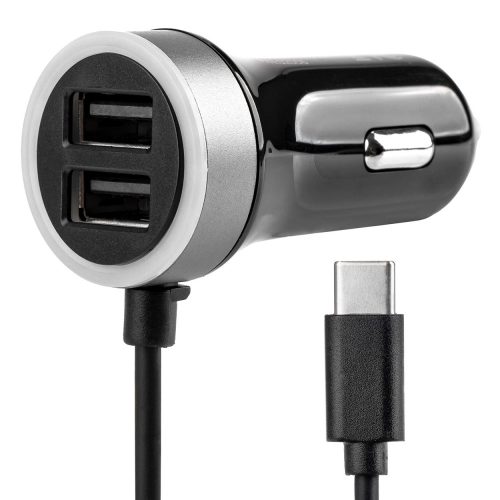 12 / 24 V-os usb autós töltő típus c + 2xusb 2.4a pro-3