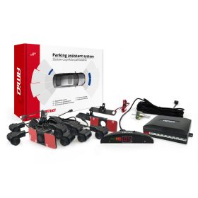   AMiO tolató radar készlet grafikus LED 8 érzékelő fekete belső 16.5mm