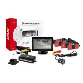   Parkolásérzékelő készlet tft01 4,3" kamerával hd-308-led 4 fekete érzékelővel