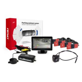   Parkolásérzékelő készlet tft01 4,3" hd-310 kamerával, 4 fekete érzékelővel