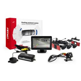   Parkolásérzékelő készlet tft01 4,3" hd-315 led kamerával, 4 fekete érzékelővel
