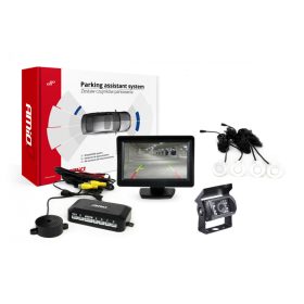   Parkolásérzékelő készlet tft01 4,3" hd-501-ir kamerával, 4 fehér érzékelővel