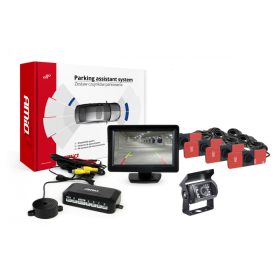   Parkolásérzékelő készlet tft01 4,3" hd-501-ir kamerával, 4 fekete érzékelővel