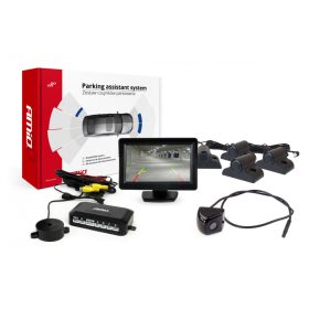   Parkolásérzékelő készlet TFT01 4,3" HD-310 kamerával 4 érzékelős fekete teherautó