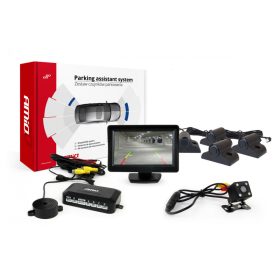   Parkolásérzékelő készlet tft01 4,3" kamerával hd-315 led 4 érzékelős fekete teherautó