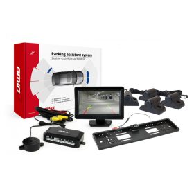   Parkolásérzékelő készlet tft01 4,3" kamerával hd-402-led 4 érzékelős fekete teherautó