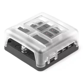   Biztosítéktábla negatív sínnel ellátott LED-del, 6 foglalat amio-03038
