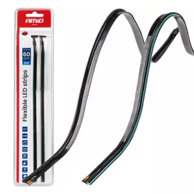 LED COB szalagok autó oldalára kék 2x30cm 12v amio-04578