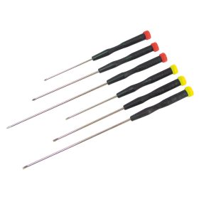   Rádiócsavarhúzók hosszú - 6 részes készlet: 3 lapos + 3 kereszt